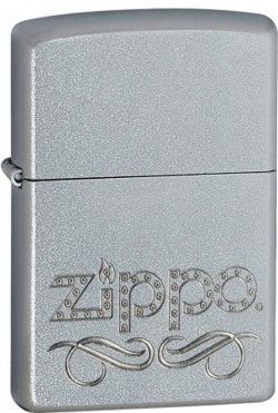   Zippo Scroll Satin Chrome 24335