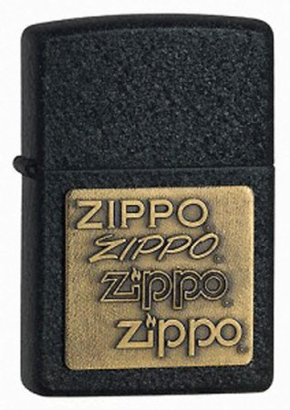  ZIPPO BRASS EMBLEM BLACK CRACKLE 362 