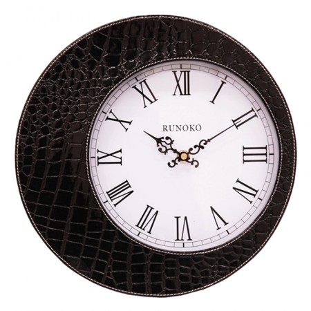    Runoko Leather Clock