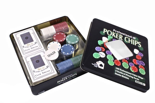 Набір для покеру в олов'яній коробці Набір для покеру в олов'яній коробці