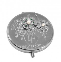 Дзеркало косметичне зі стразами 98-0337 Дзеркало косметичне зі стразами 98-0337