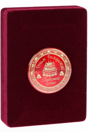 Медаль deluxe з кристалами "Любимой дочке" Медаль deluxe з кристалами "Любимой дочке"