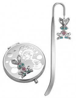 Набір: дзеркало косметичне та закладка для книг із зайчиком Набір: дзеркало косметичне та закладка для книг із зайчиком