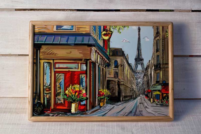 Столик із подушкою Вулиці Парижа Столик із подушкою Вулиці Парижа