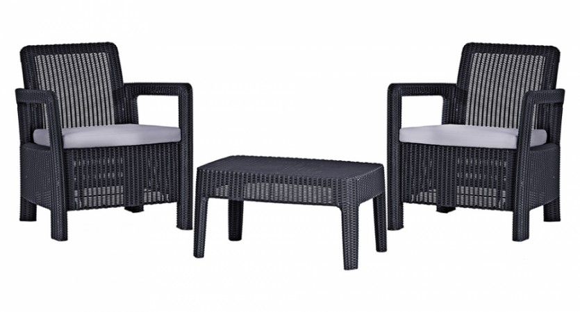 Набір садових меблів Tarifa Balcony Set , сірий Набір садових меблів Tarifa Balcony Set , сірий