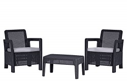 Набір садових меблів Tarifa Balcony Set , сірий Набір садових меблів Tarifa Balcony Set , сірий