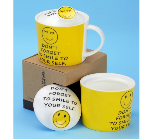 Кружка don't forget to smile з кришкою Кружка don't forget to smile з кришкою