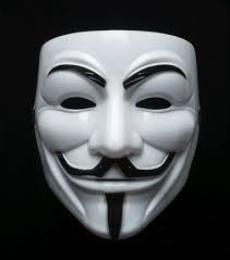 Маска Гая Фокс белая светящаяся в темноте Маска Гая Фокс белая светящаяся в темноте