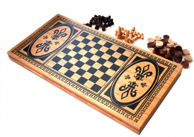 Нарди+шахи з бамбука Крафт Нарди+шахи з бамбука Крафт