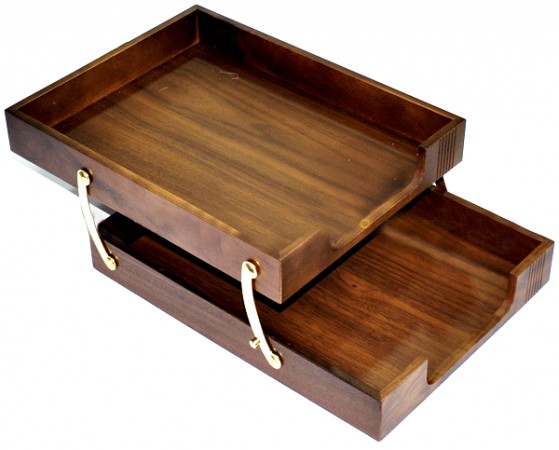 Лоток подвійний дерев'яний 1468XDX Лоток подвійний дерев'яний 1468XDX