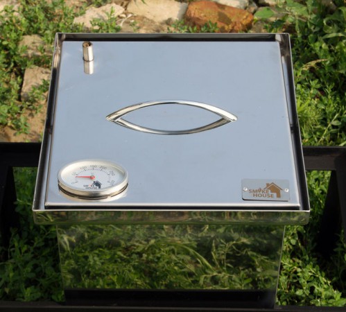 Коптильня з нержавіючої сталі (300х300х200) із термометром Коптильня з нержавіючої сталі (300х300х200) із термометром