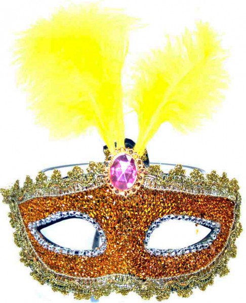 Венецианская маска Патриция желтая Венецианская маска Патриция желтая