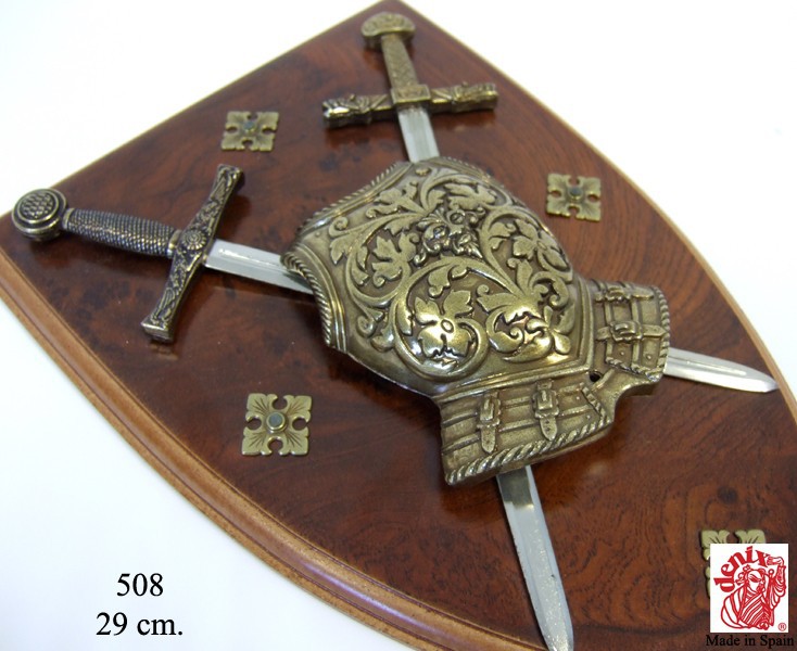 Панно міні-меч Ескалібур, міні-меч Карла Великого, кіраса на щиті . Панно міні-меч Ескалібур, міні-меч Карла Великого, кіраса на щиті .