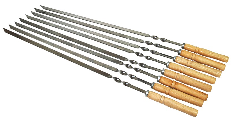 Шампура з дерев'яною ручкою комплект 8шт Шампура з дерев'яною ручкою комплект 8шт