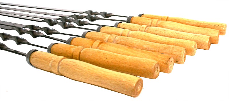 Шампура з дерев'яною ручкою комплект 8шт Шампура з дерев'яною ручкою комплект 8шт