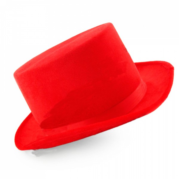 Капелюх Циліндр велюровий червоний Капелюх Циліндр велюровий червоний