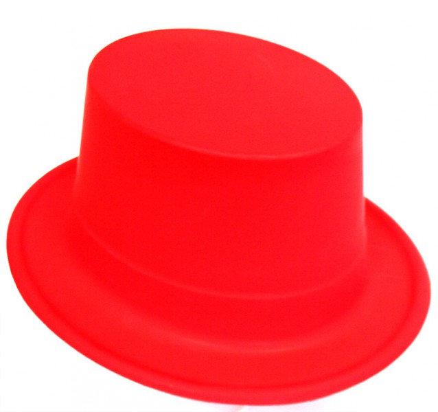 Капелюх циліндр пластик флок червоний Капелюх циліндр пластик флок червоний