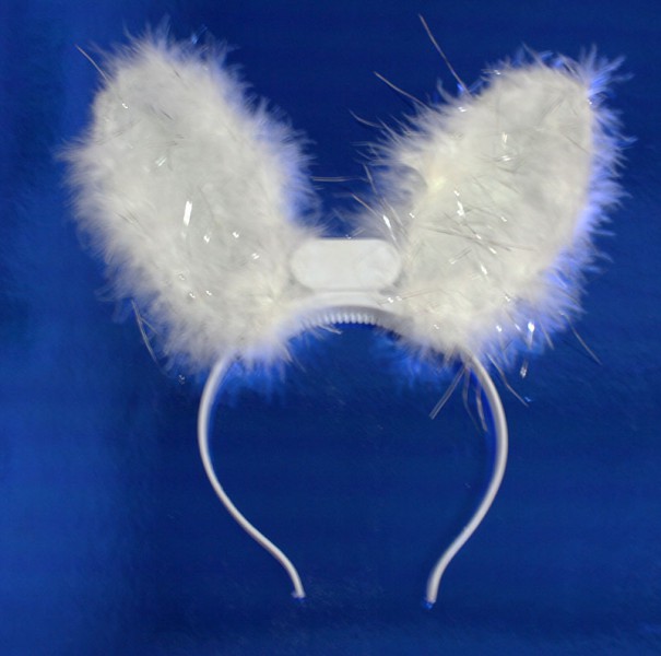 Уши Зайца пуховые светящиеся белые Уши Зайца пуховые светящиеся белые
