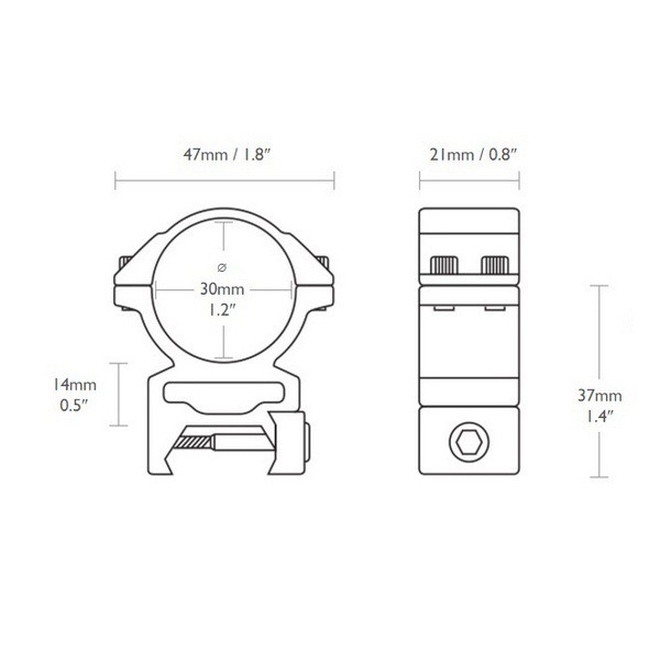 Кільця Hawke Reach Forward 30mm/Weaver/High extension 2 Кільця Hawke Reach Forward 30mm/Weaver/High extension 2