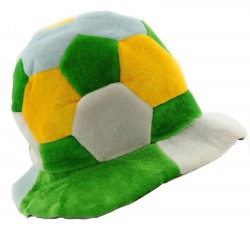 Шапка Футбольный мяч велюр желто-зеленый