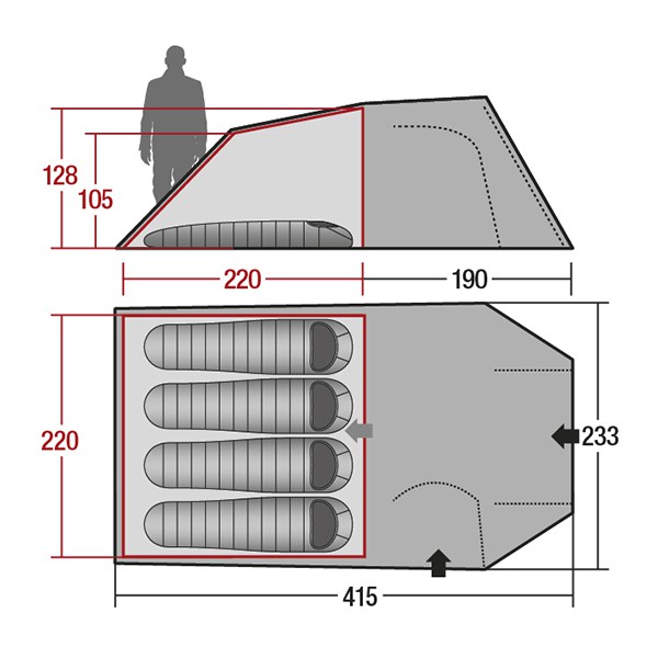 Намет Wechsel Intrepid 4 Travel (Oak) + килимок Mola 4 шт Намет Wechsel Intrepid 4 Travel (Oak) + килимок Mola 4 шт