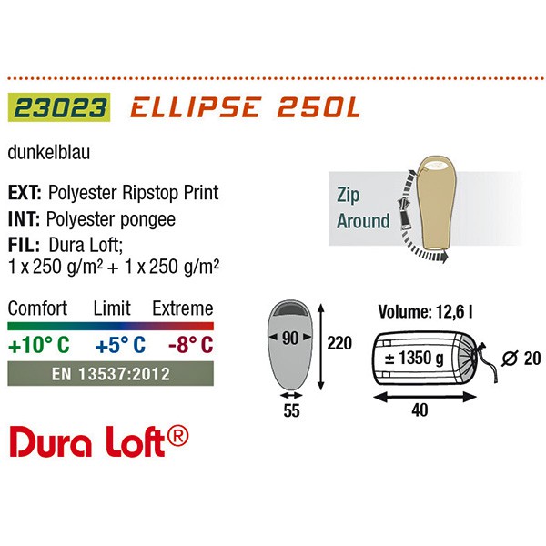 Спальний мішок High Peak Ellipse 250L / +5°C (Right) Спальний мішок High Peak Ellipse 250L / +5°C (Right)