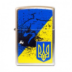  Zippo Classics Ukraine Soccer Flag Street Chrome