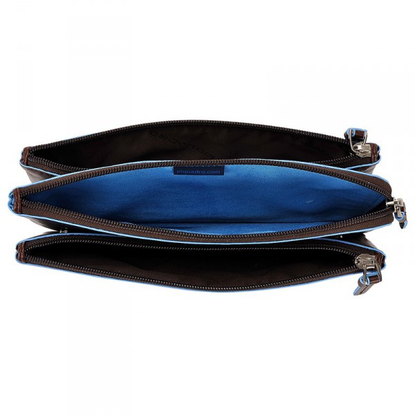 Сумочка Piquadro Blue Square на блискавці з 3 відділами Сумочка Piquadro Blue Square на блискавці з 3 відділами