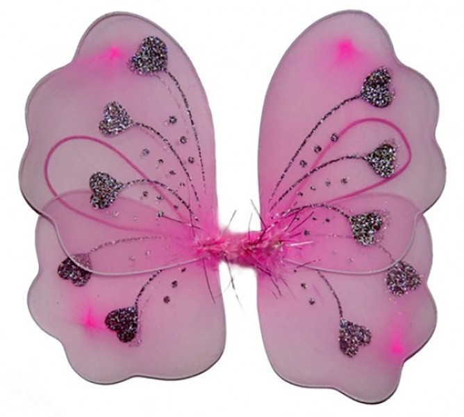 Крылья Бабочки с сердечками розовые Крылья Бабочки с сердечками розовые