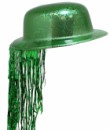 Шляпа Котелок Пластик с дождиком зеленая 