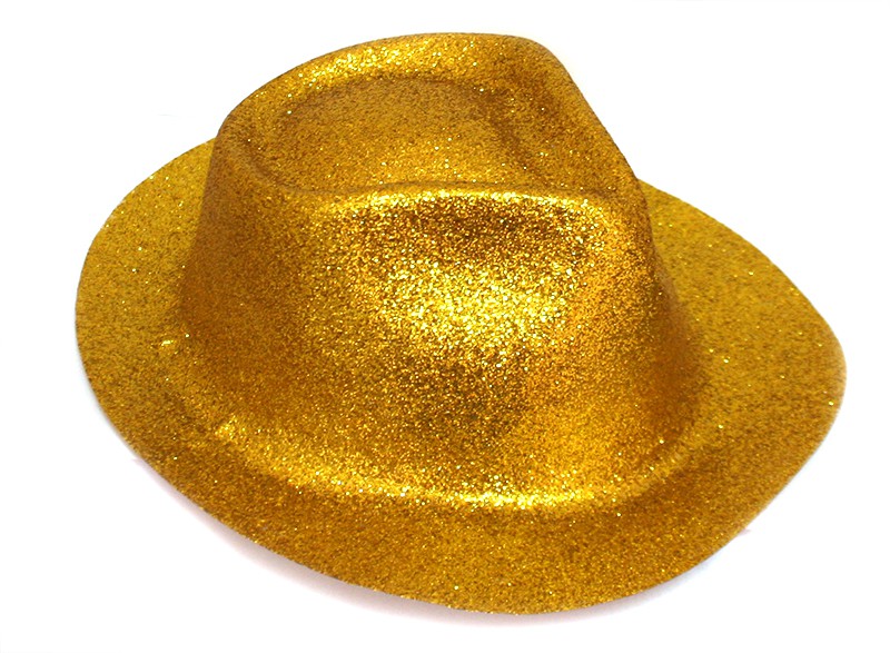 Капелюх чоловічий пластик блискучий золотий Капелюх чоловічий пластик блискучий золотий