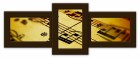 Деревянная мультирамка Полет на 3 фото шоколад (венге)