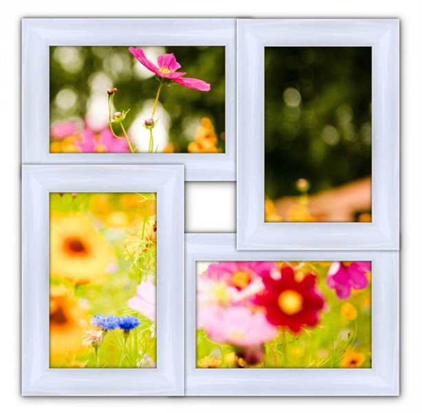 Дерев’яна мультирамка Класика на 4 фото біла . Дерев’яна мультирамка Класика на 4 фото біла .