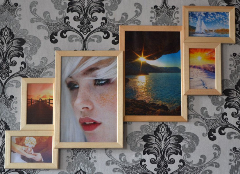 Дерев'яна мультирамка Сходи на 6 фото натуральне дерево . Дерев'яна мультирамка Сходи на 6 фото натуральне дерево .